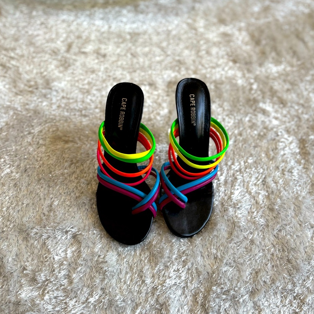 Cape Robbin Neon Strappy Heels